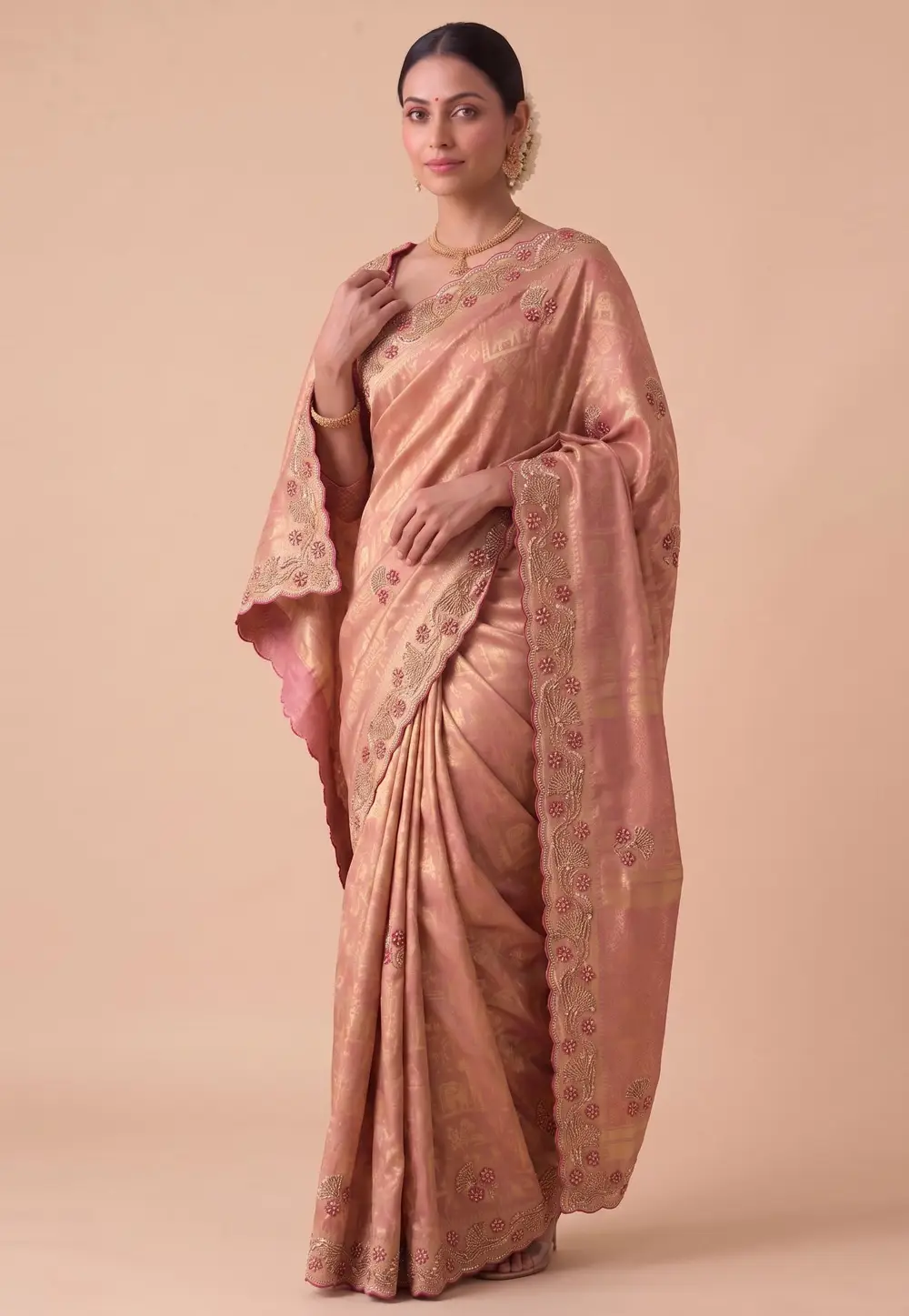 Pink Banarasi Silk Saree 333120