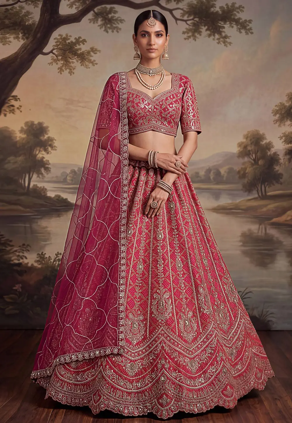 Pink Banarasi Silk Wedding Lehenga Choli 336670
