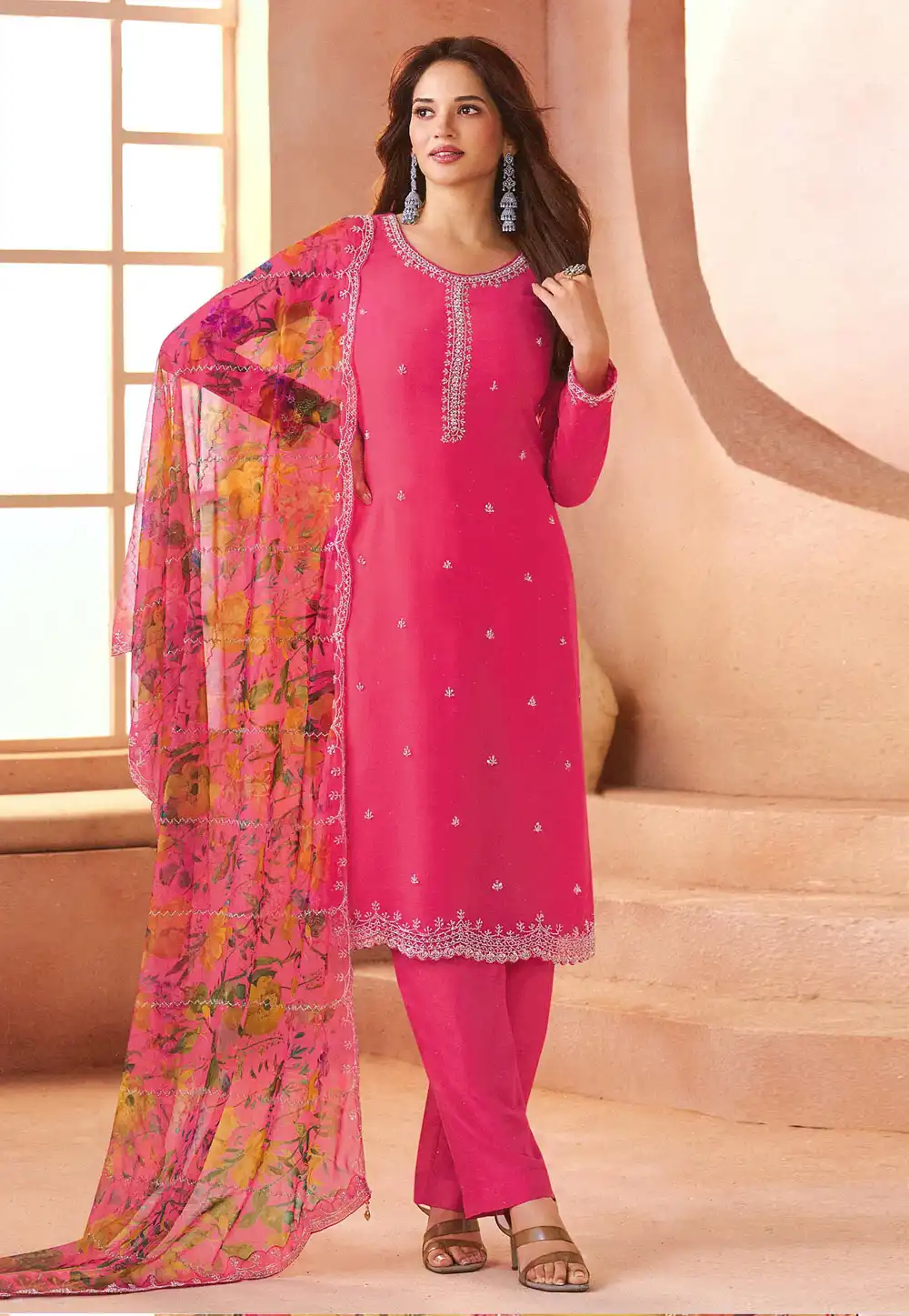 Pink Chiffon Pakistani Suit 326433