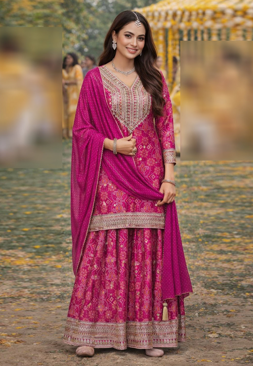 Pink Chinon Silk Pakistani Suit 323119