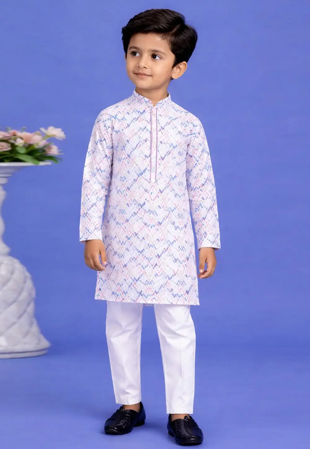 Pink Cotton Boys Kurta Pajama 335739