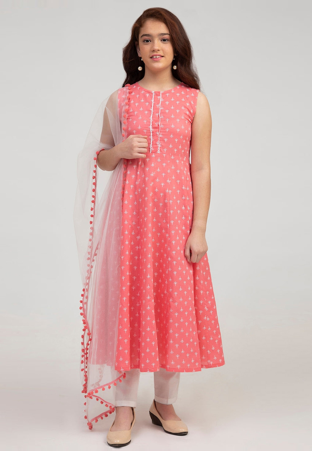 Pink Cotton Kids Pant Style Suit 282627
