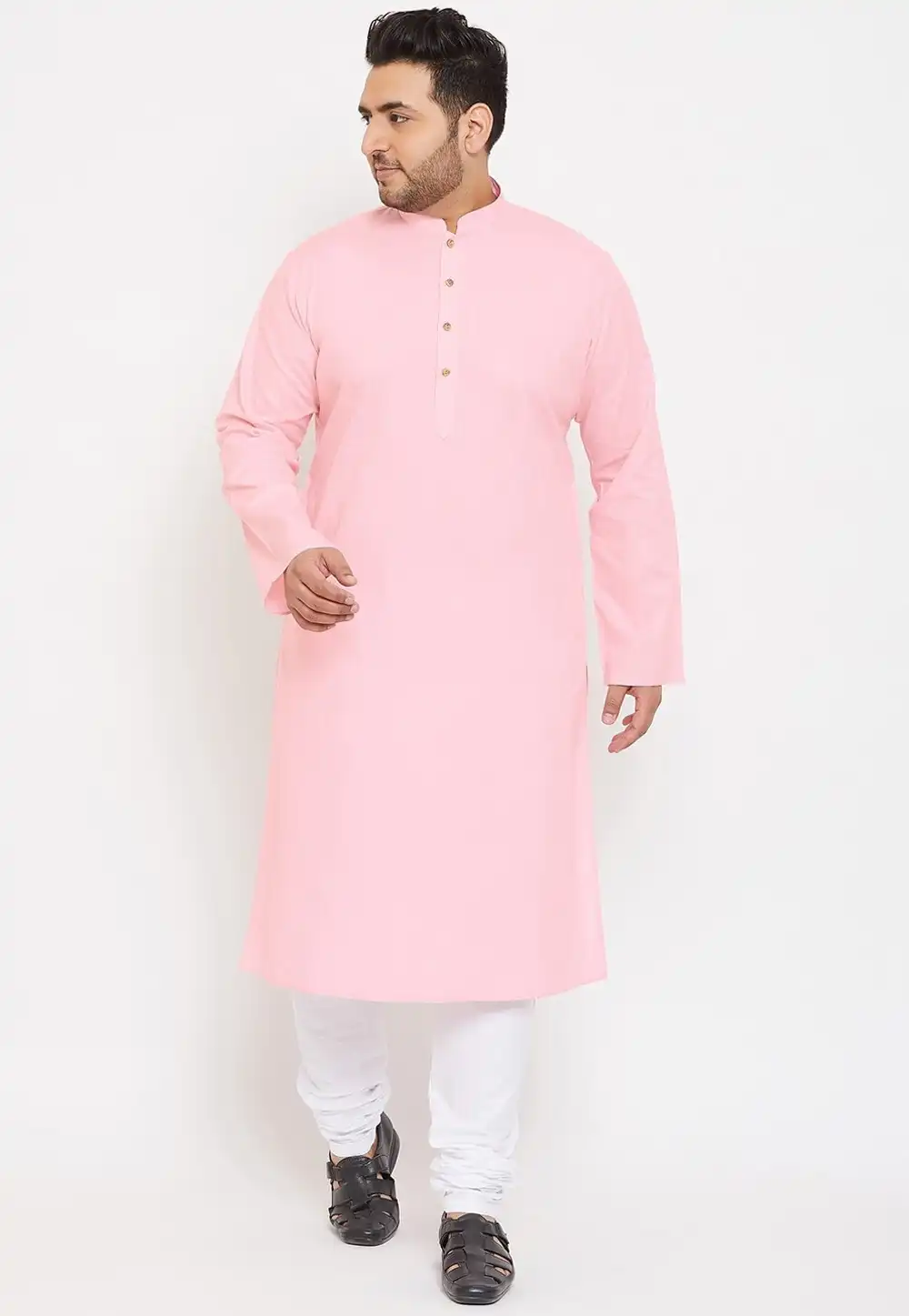Pink Cotton Kurta Pajama 309757