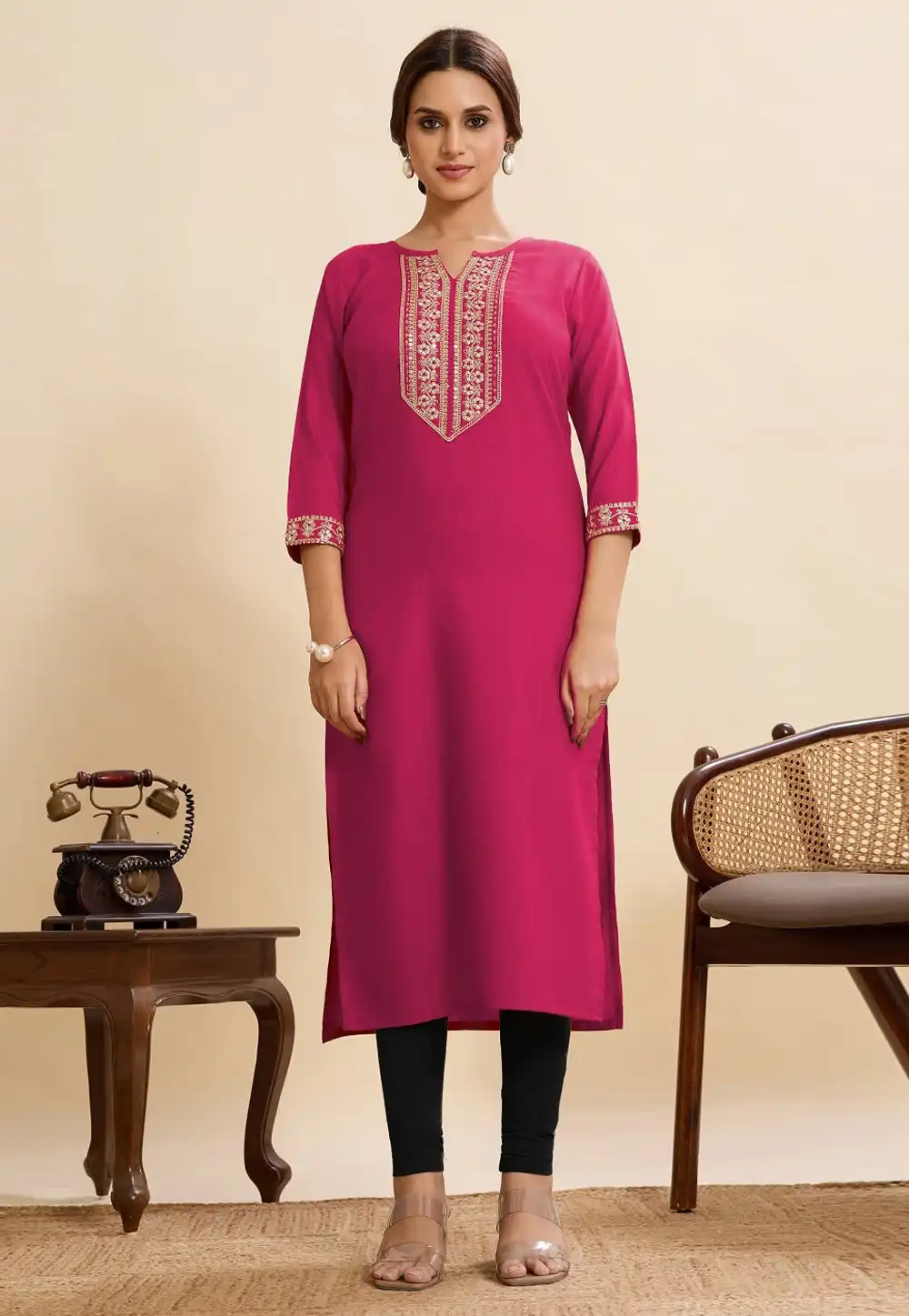 Pink Cotton Long Tunic 318162
