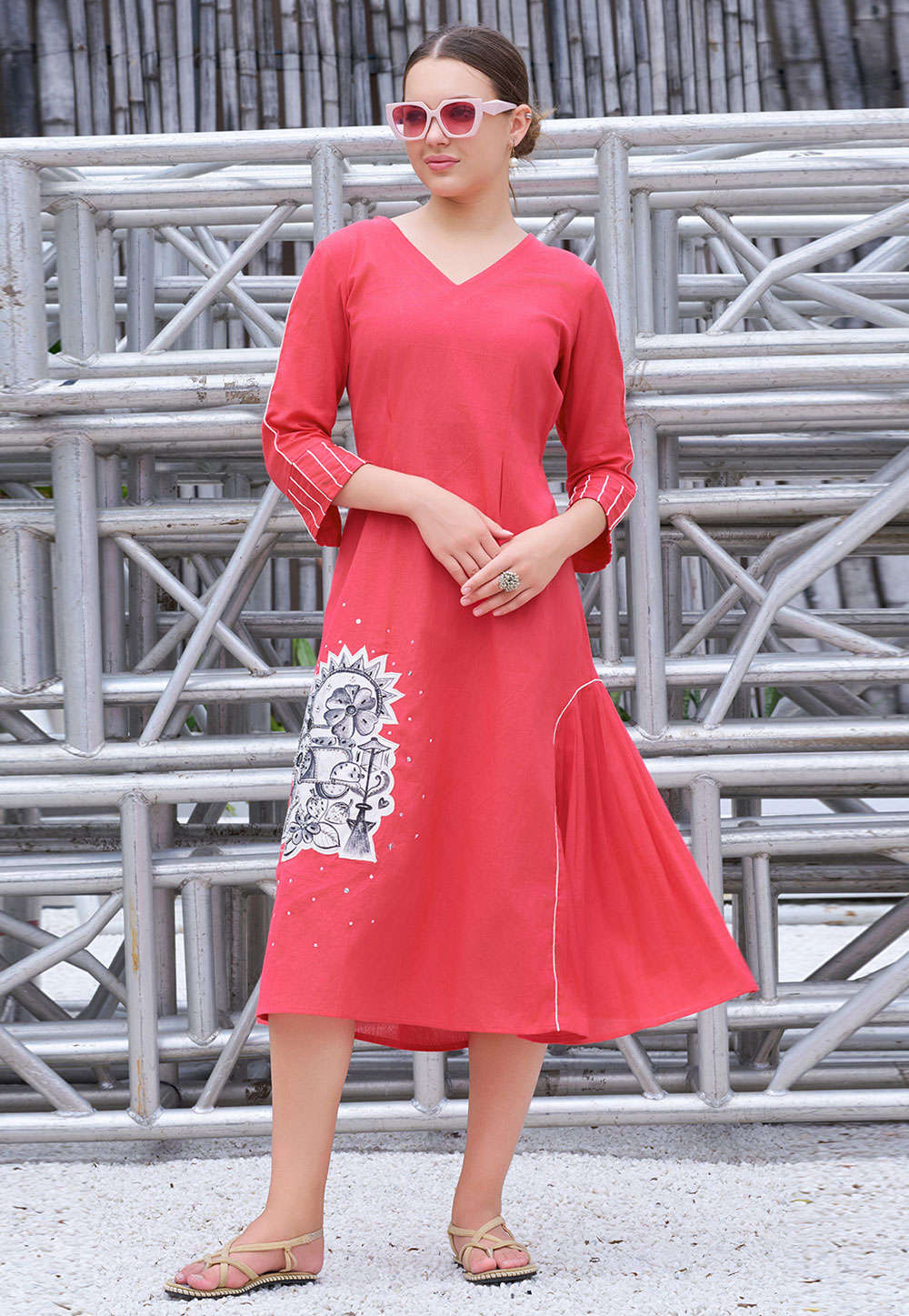 Pink Cotton Long Tunic 308103