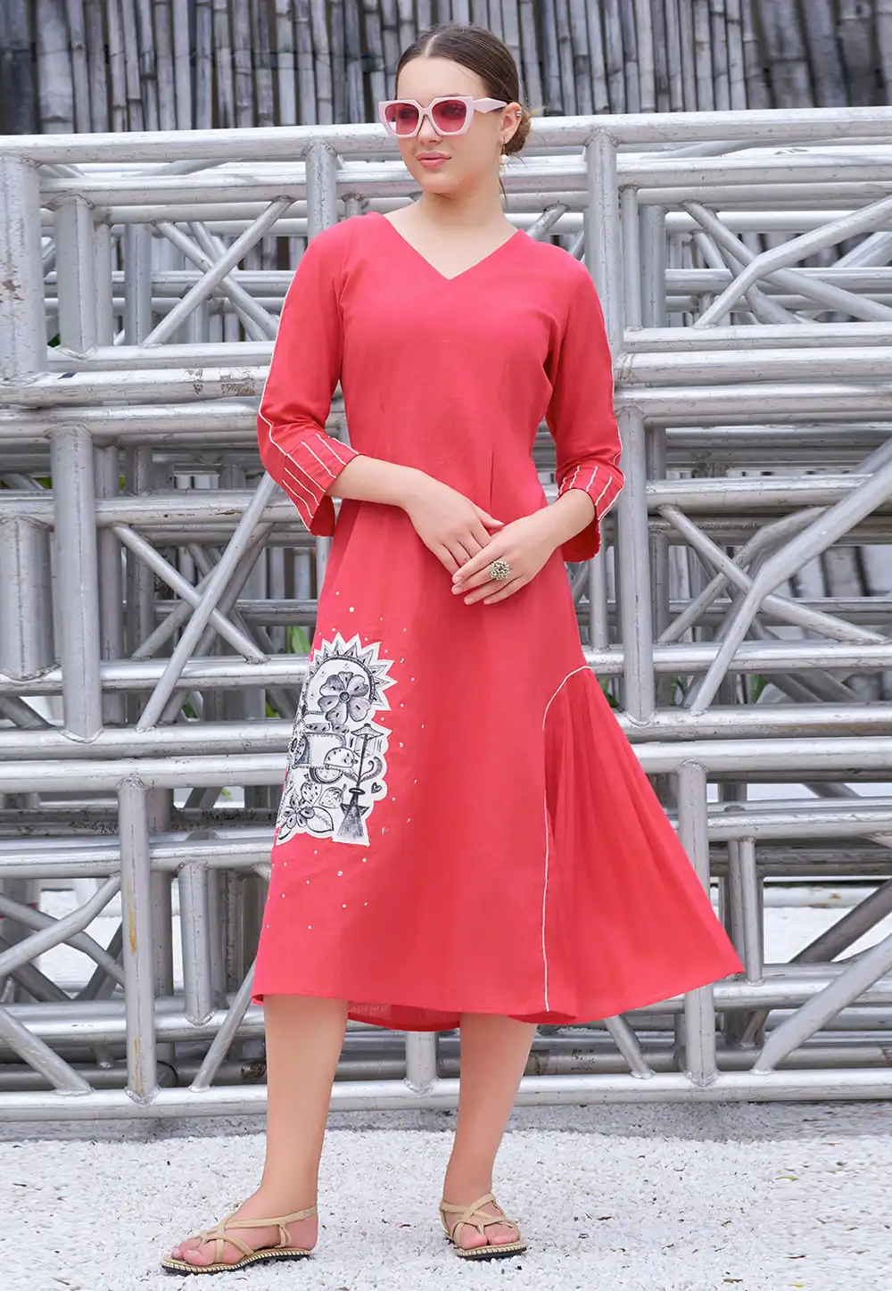 Pink Cotton Long Tunic 308103