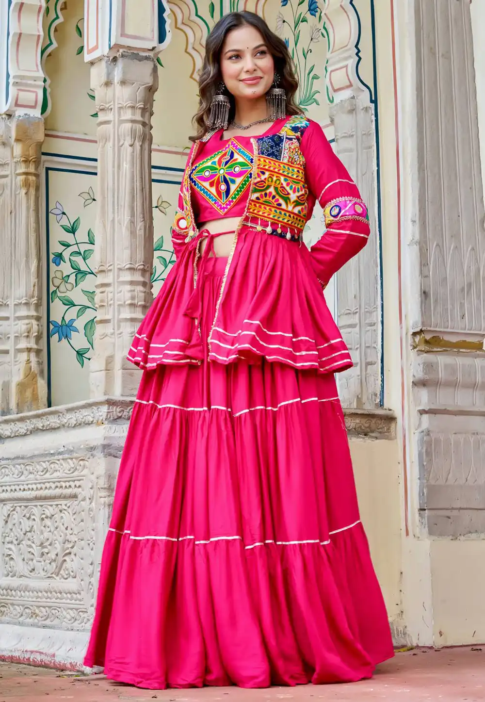 Pink Cotton Navratri Chaniya Choli 317459
