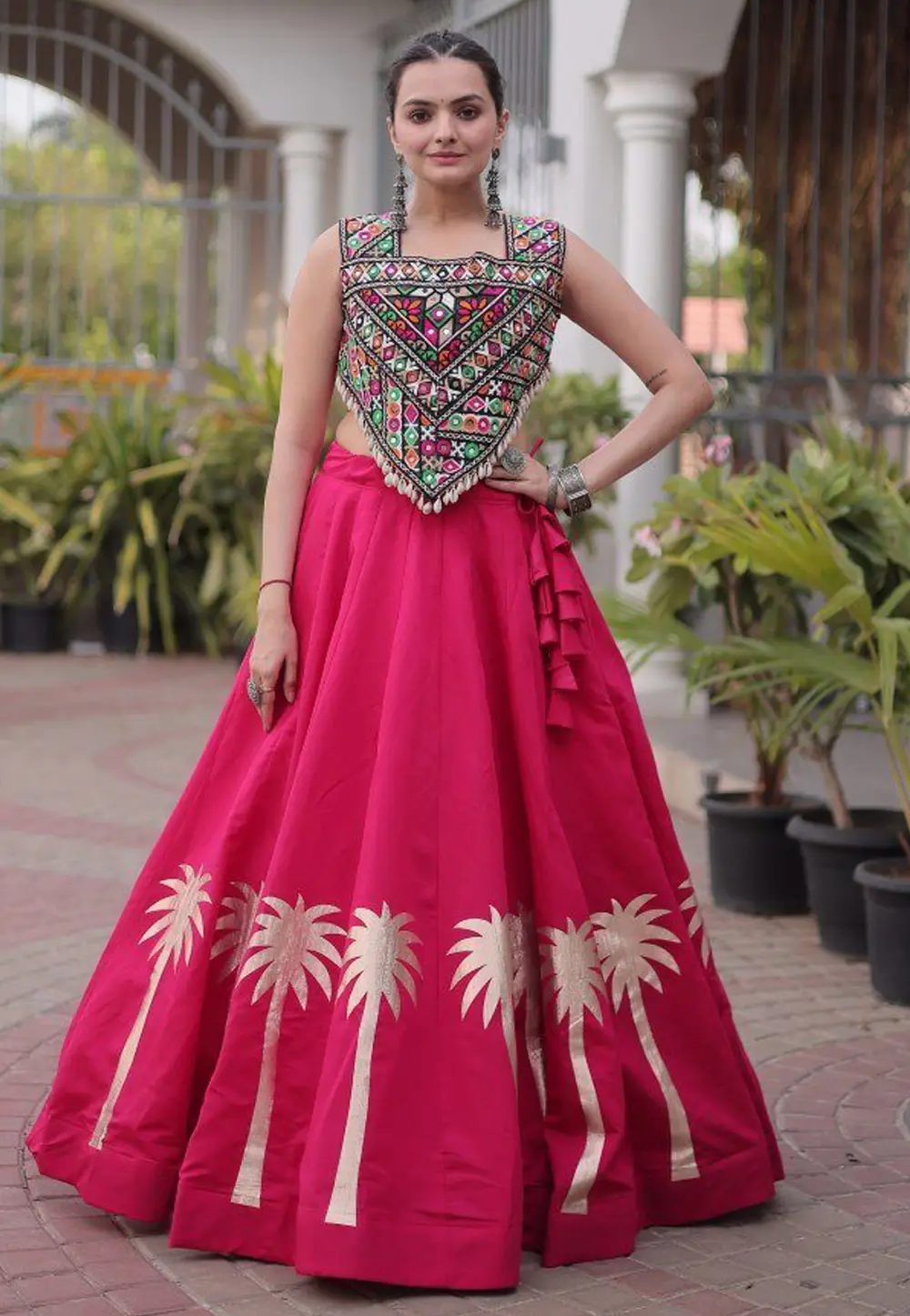 Pink Cotton Navratri Chaniya Choli 332797