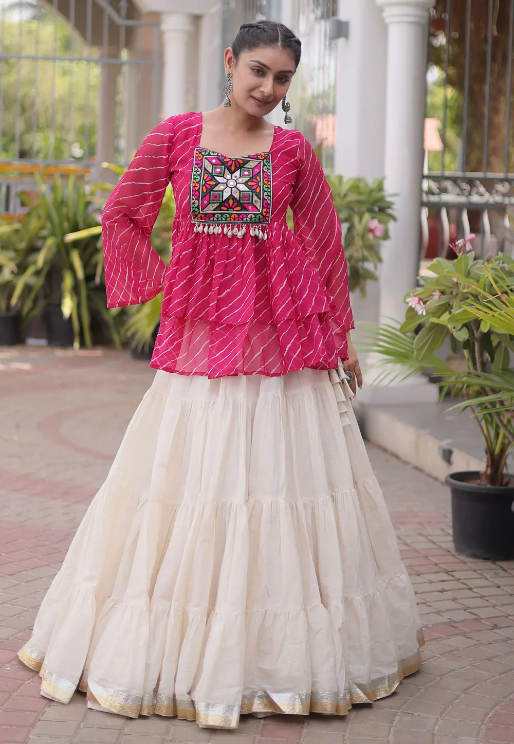 Pink Cotton Navratri Chaniya Choli 332047