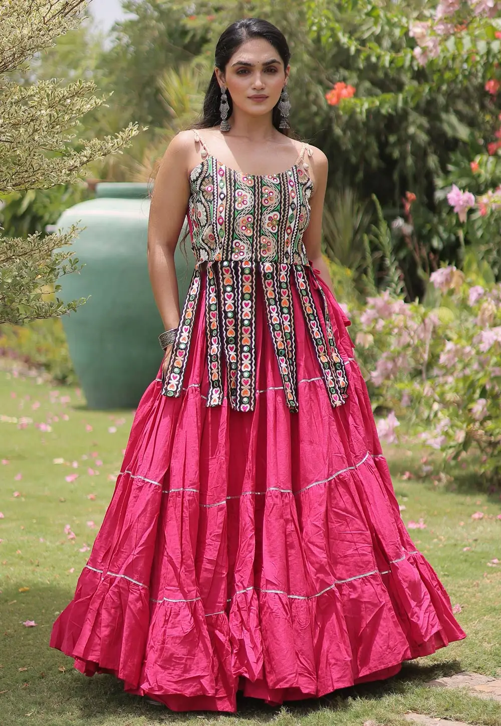 Pink Cotton Navratri Chaniya Choli 333686