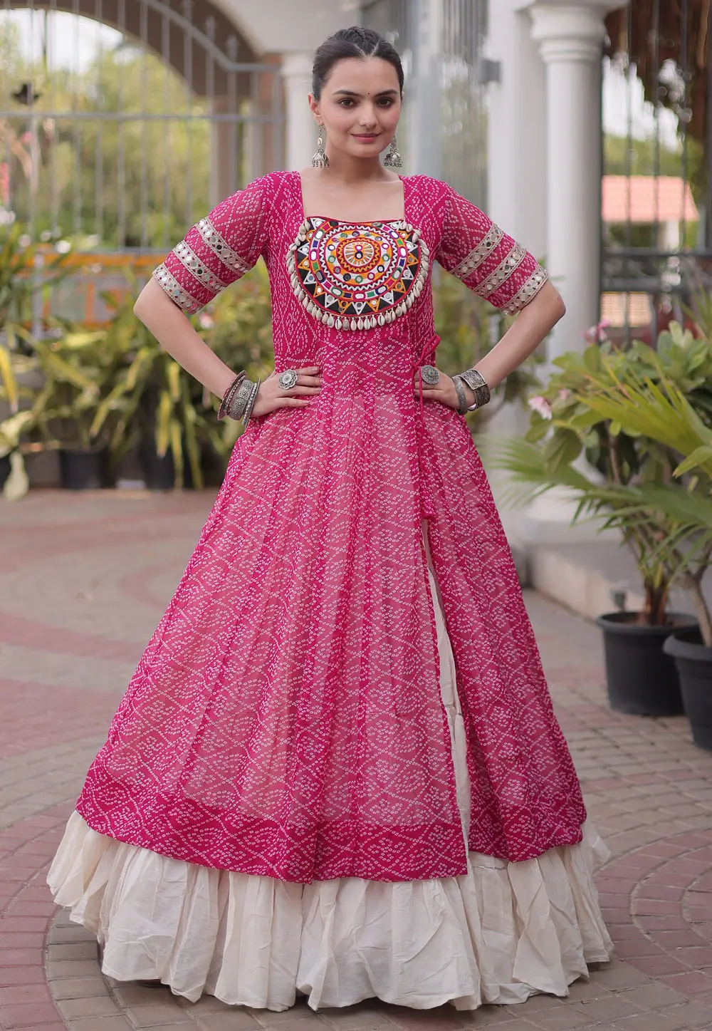 Pink Cotton Navratri Chaniya Choli 332606
