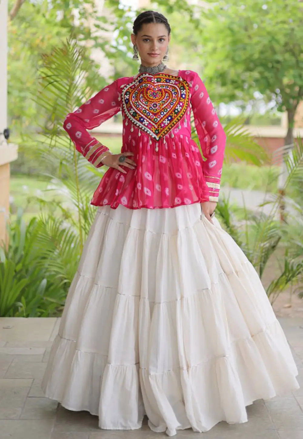 Pink Cotton Navratri Chaniya Choli 333817