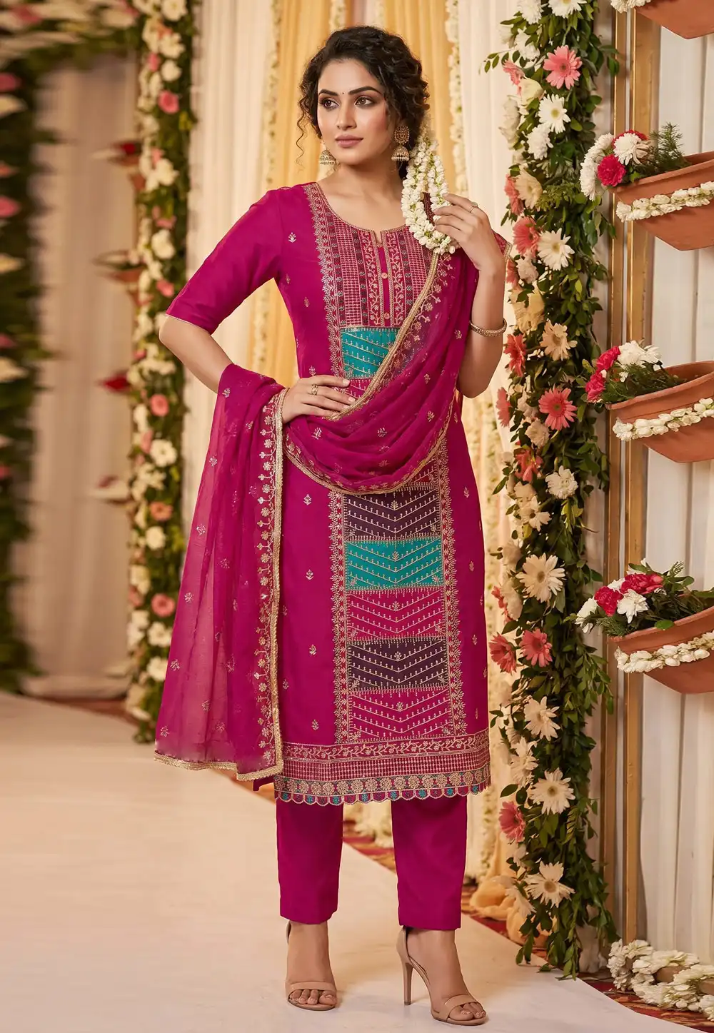 Pink Cotton Silk Pakistani Suit 327724