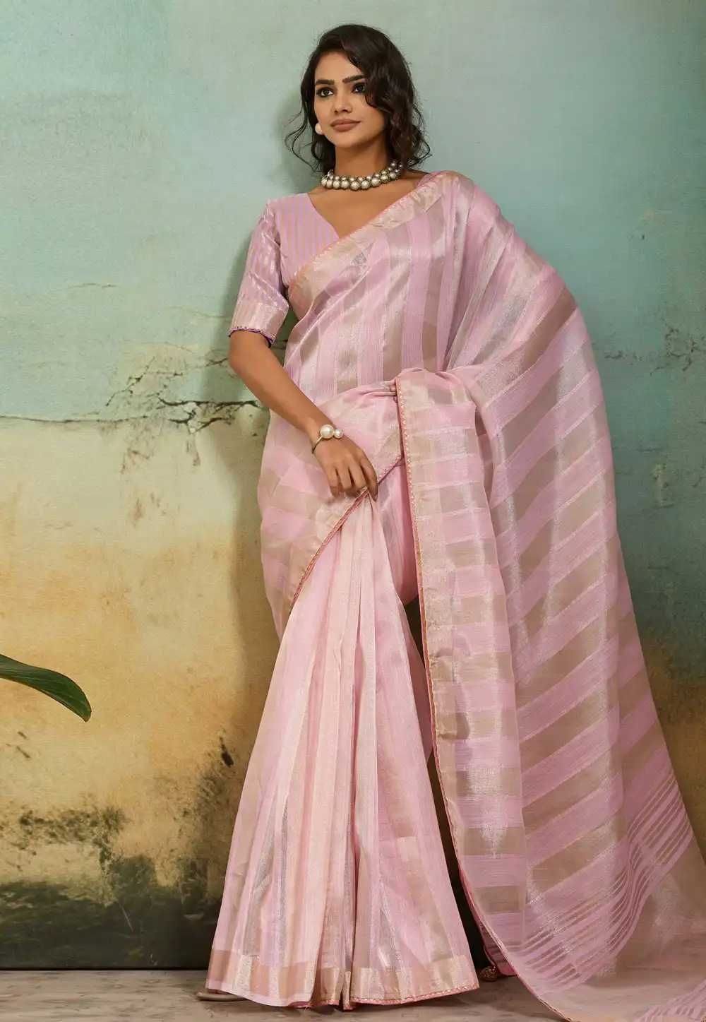 Pink Cotton Silk Saree With Blouse 327099