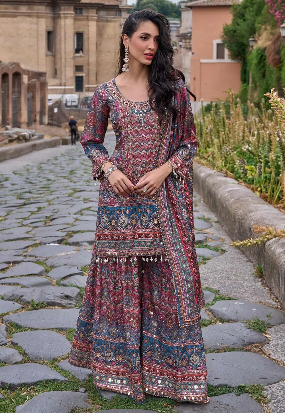 Pink Crepe Silk Pakistani Suit 334600