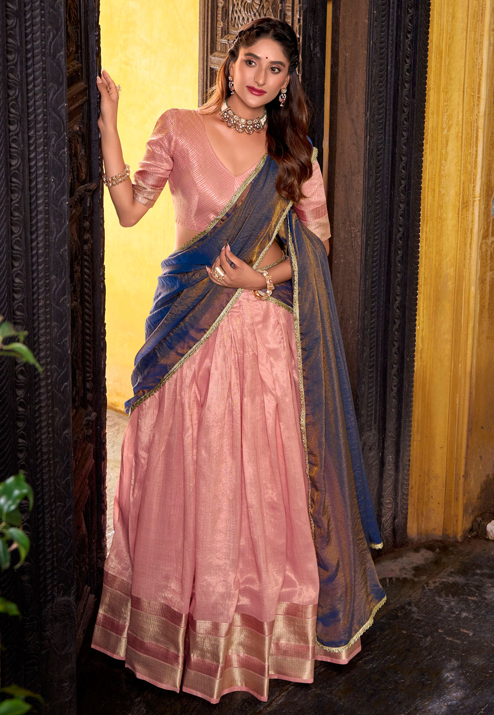 Pink Dupion Silk Circular Lehenga Choli 319567