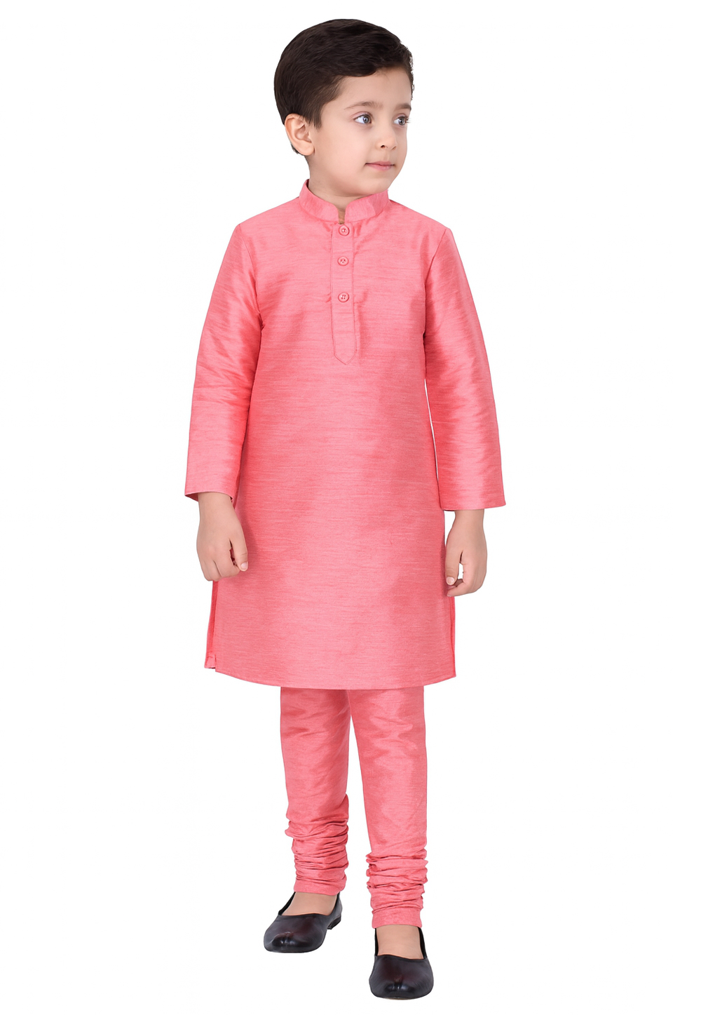 Pink Dupion Silk Kids Kurta Pajama 320834