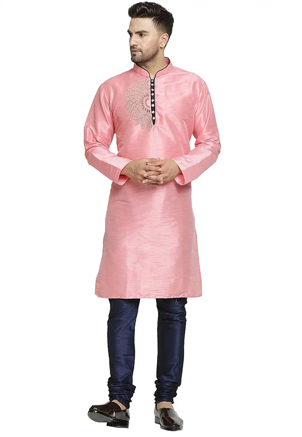 Pink Dupion Silk Kurta Pajama 304861