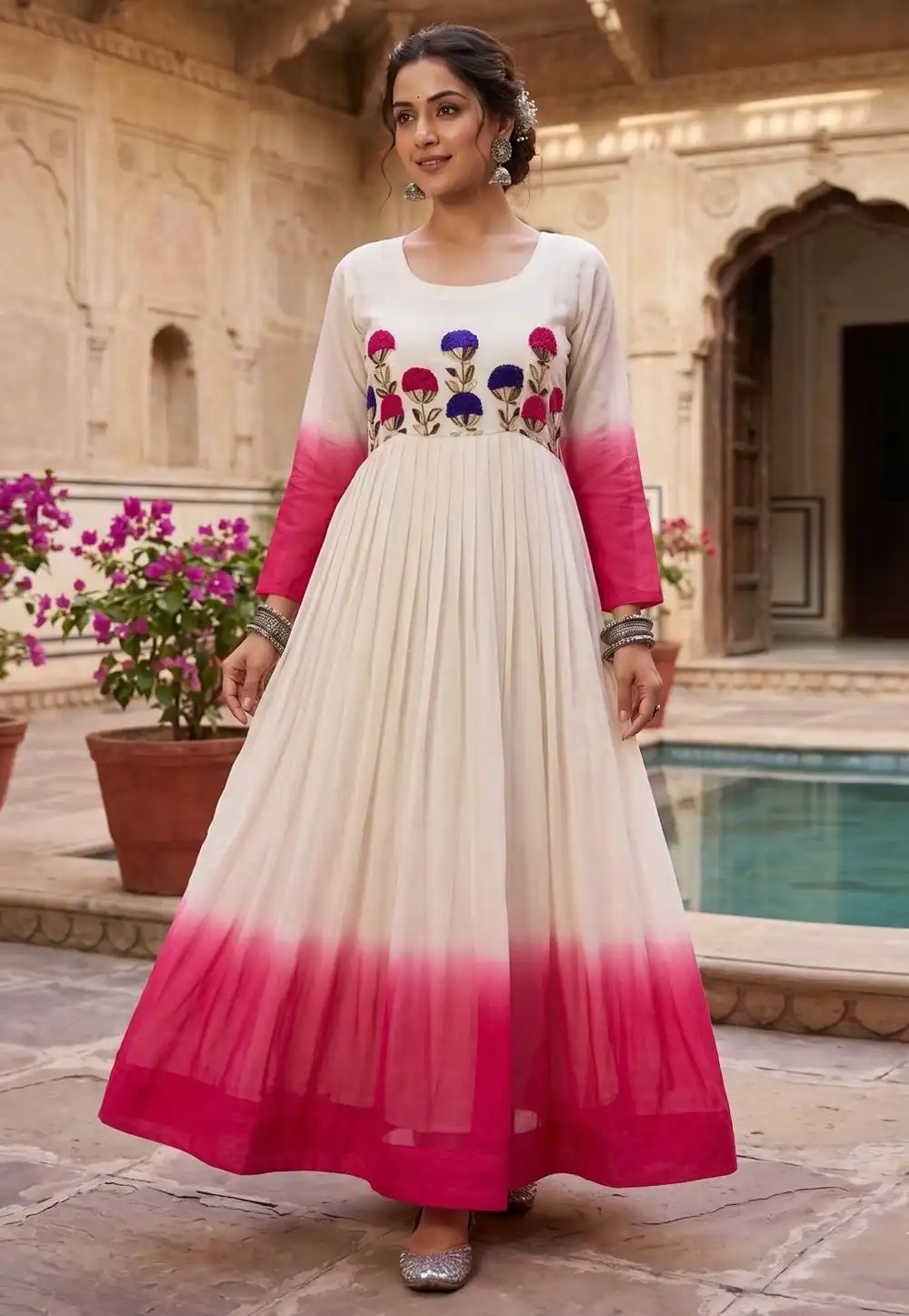 Pink Georgette Gown 330289