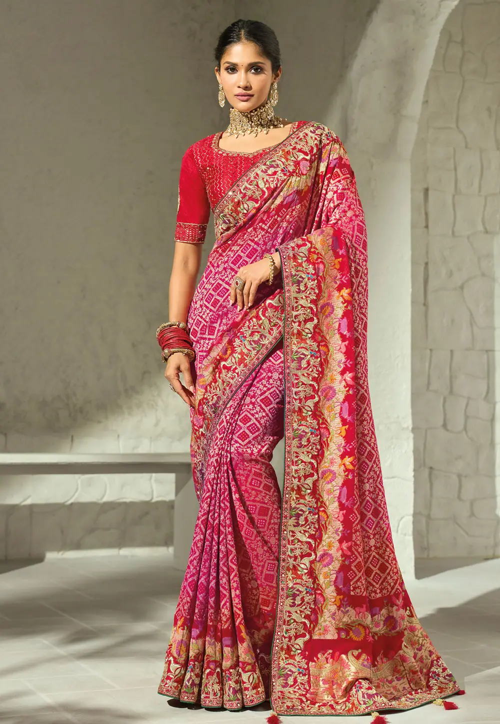 Pink Georgette Saree With Blouse 336341