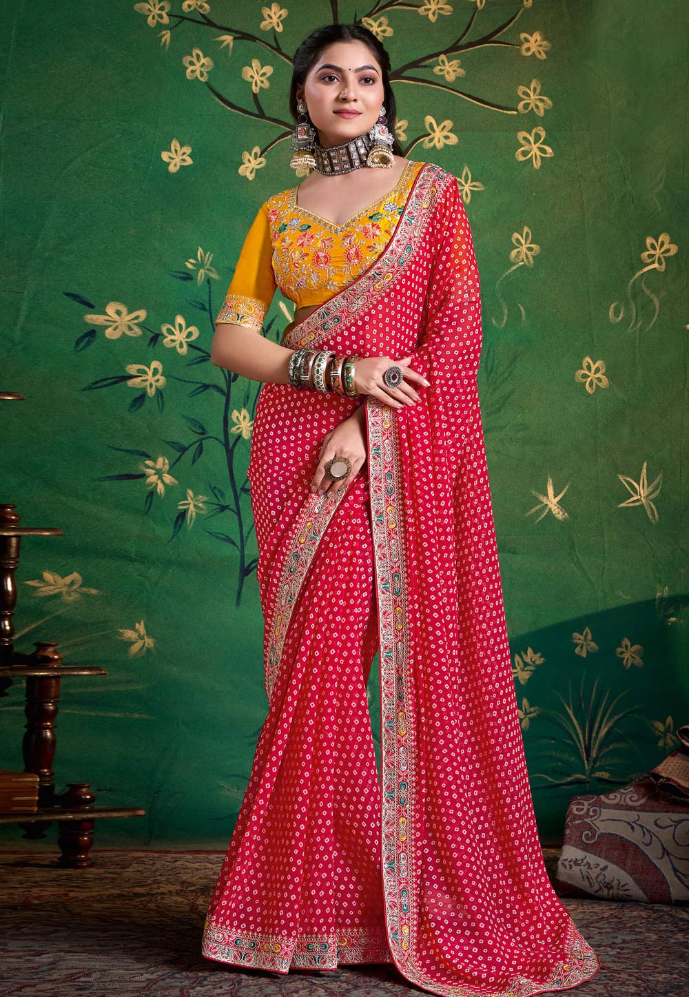 Pink Georgette Saree With Blouse 319506
