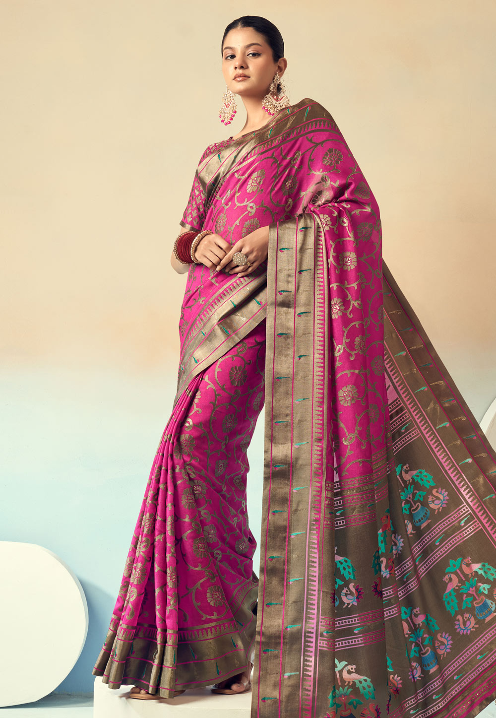 Pink Georgette Saree With Blouse 309801