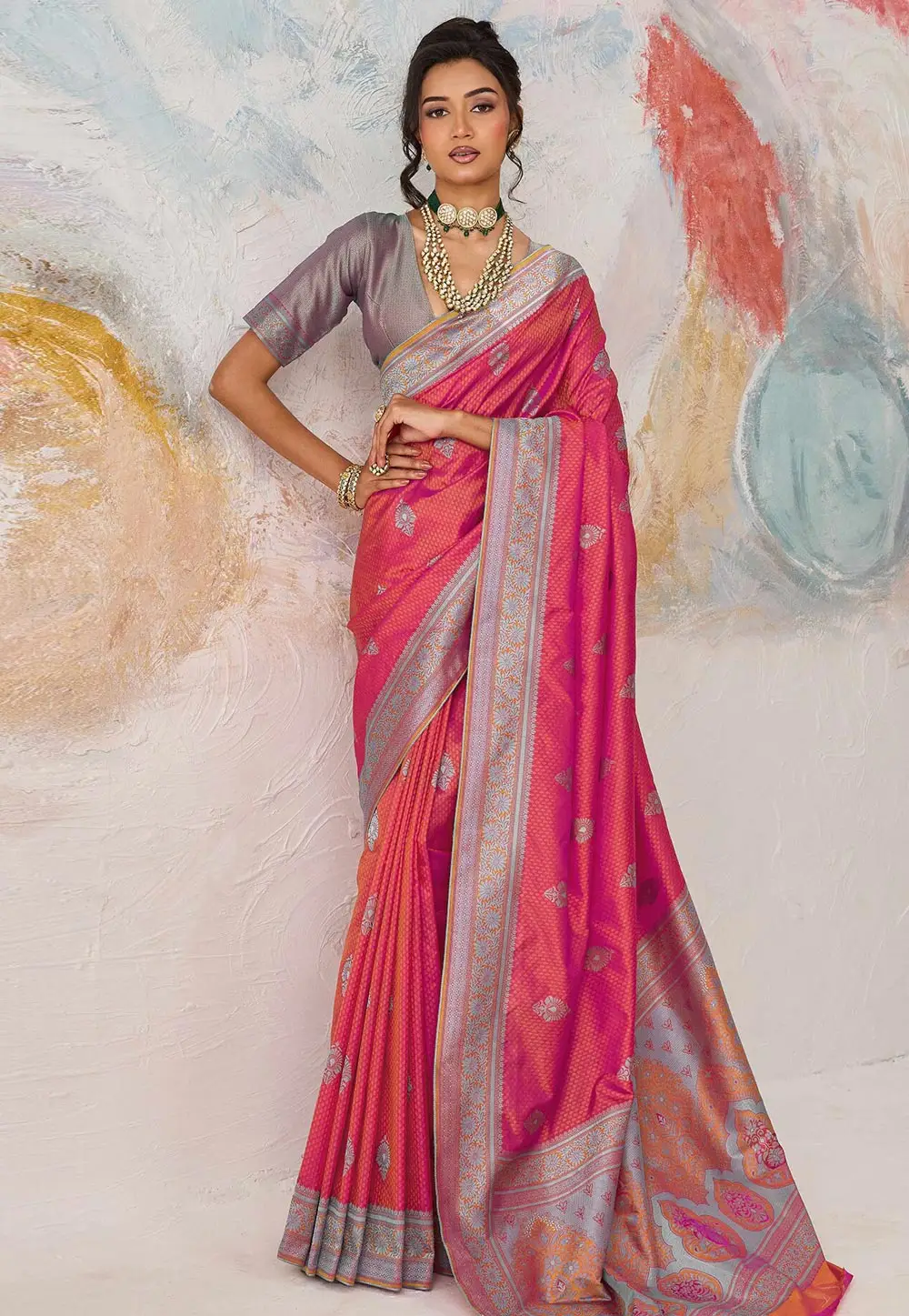 Pink Kanjivaram Silk Saree 337126