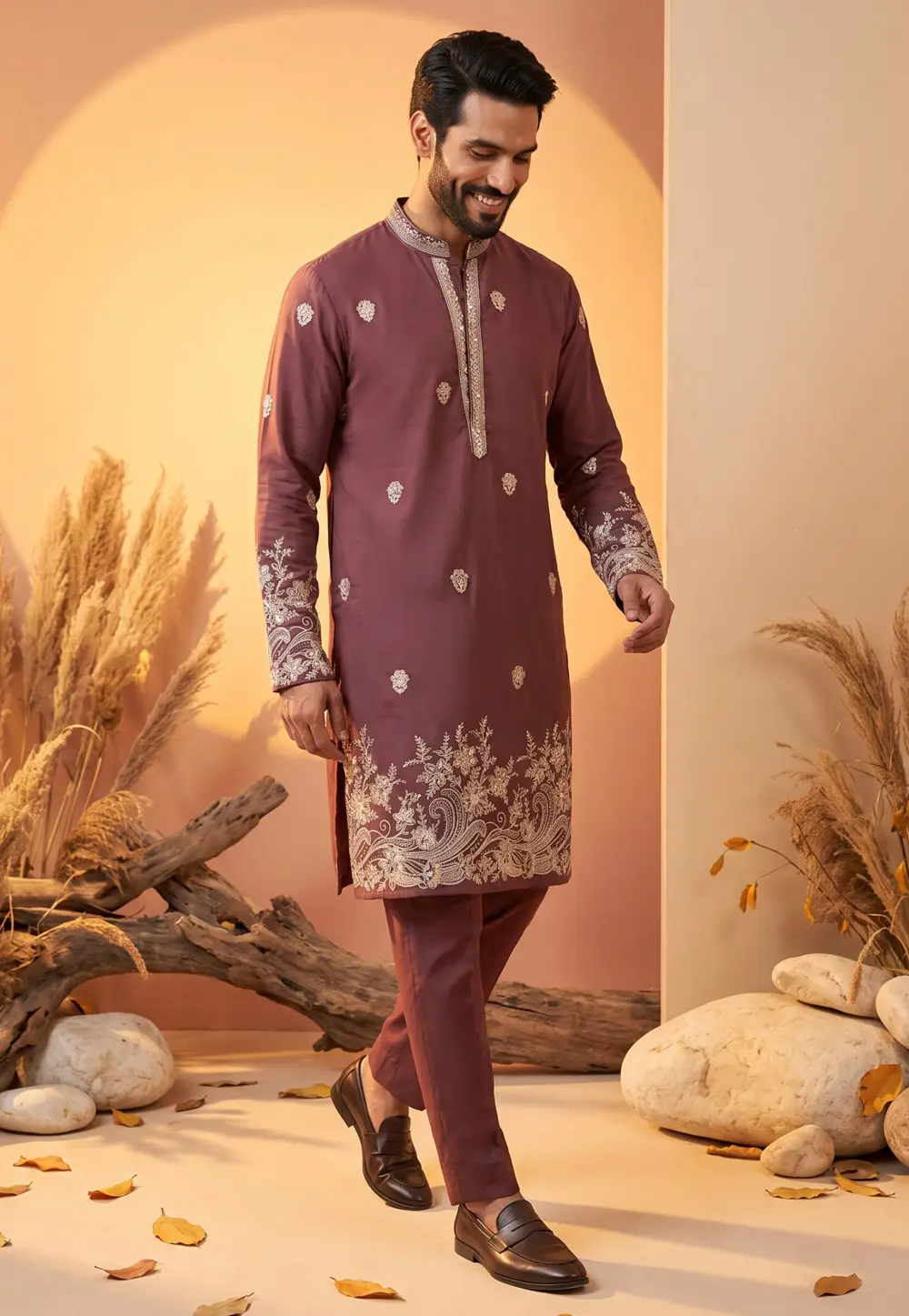 Pink Lachka Kurta Pajama 337197