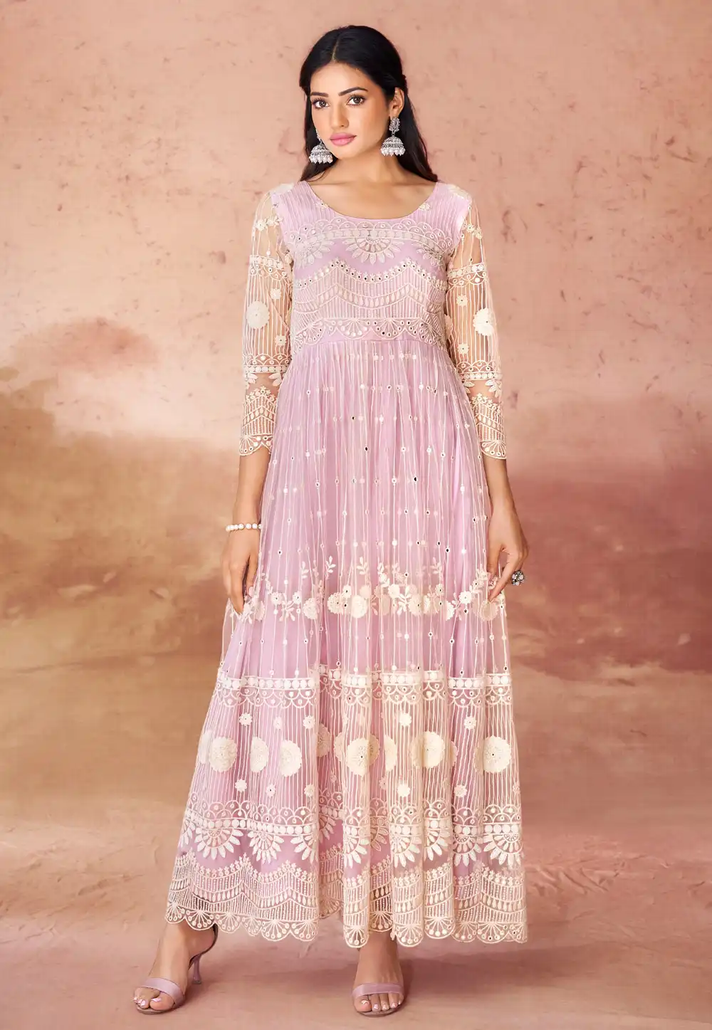 Pink Net Gown 289191