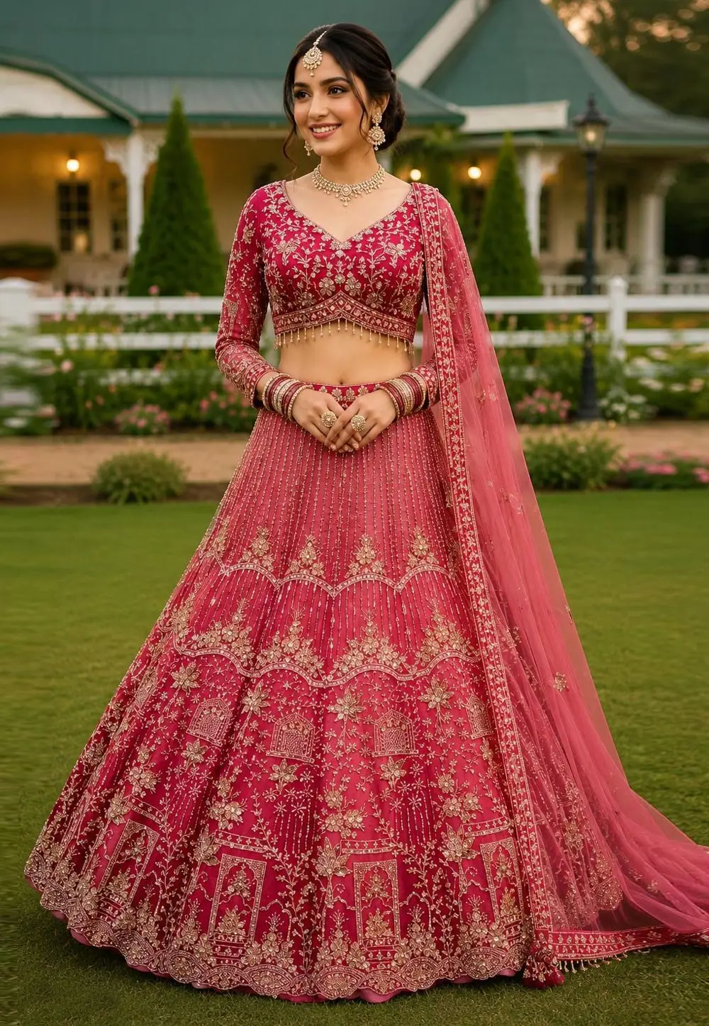 Pink Net Lehenga Choli For Wedding 331346