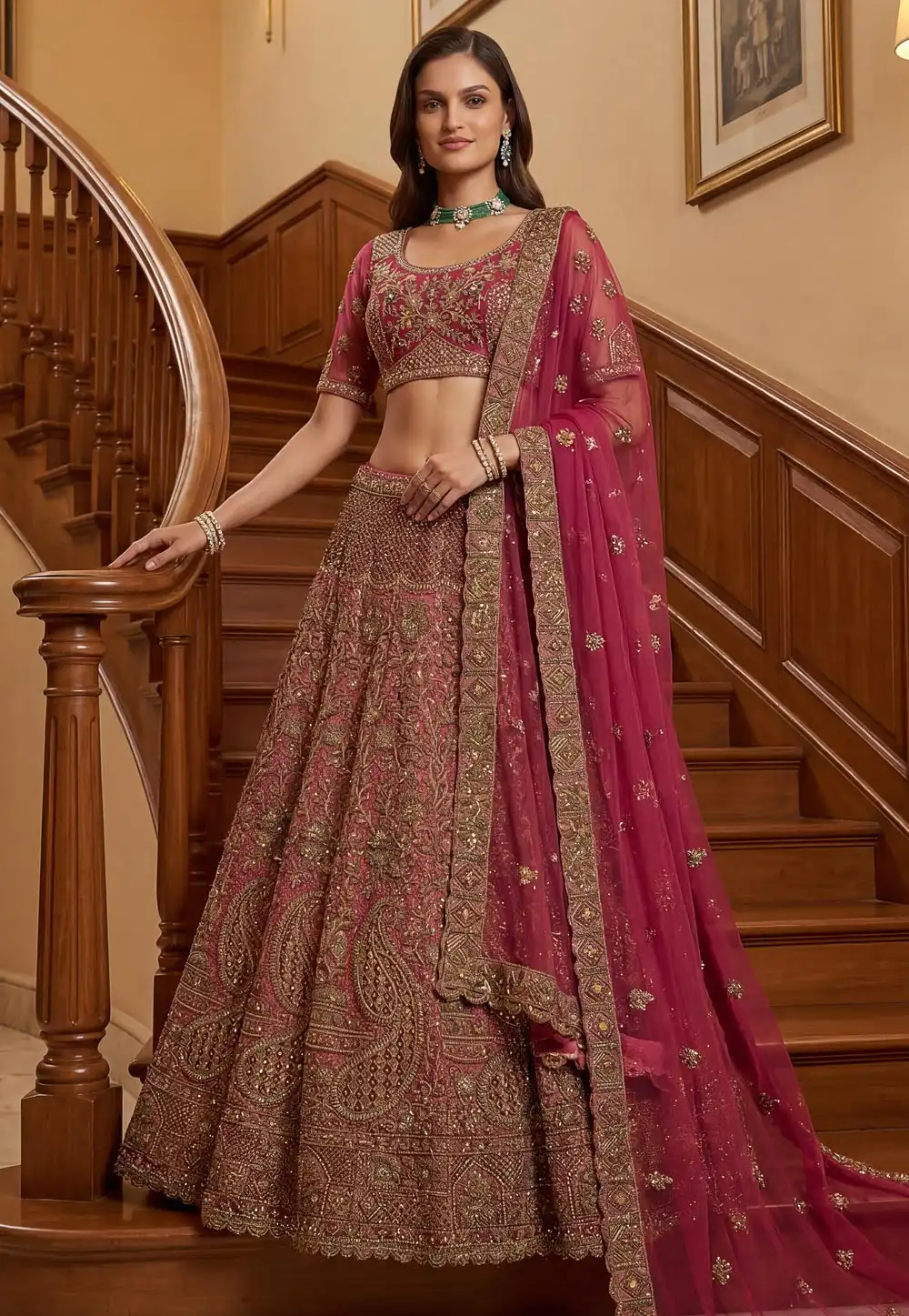 Pink Net Lehenga Choli For Wedding 326304