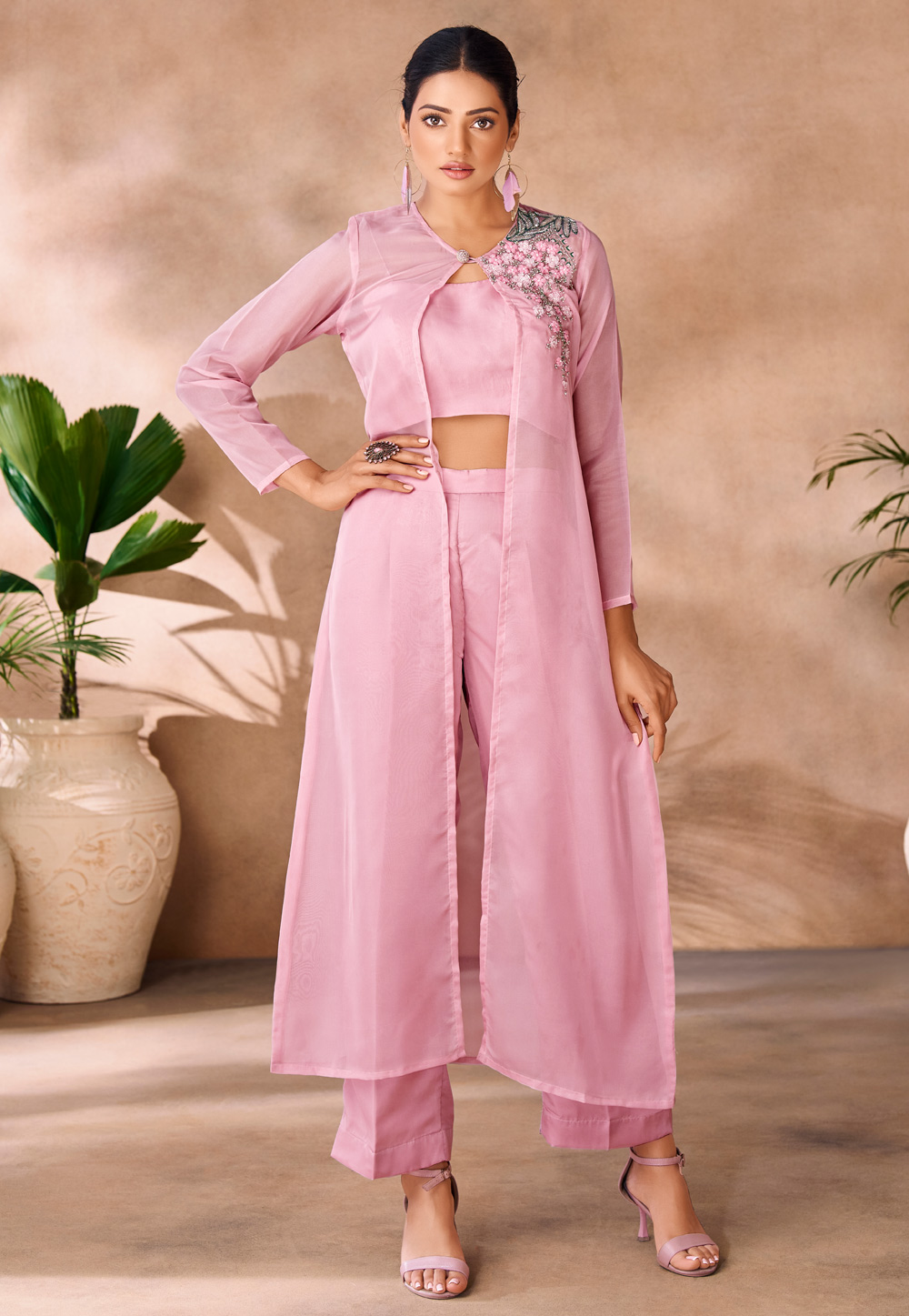 Pink Organza Co-Ords Set 306812