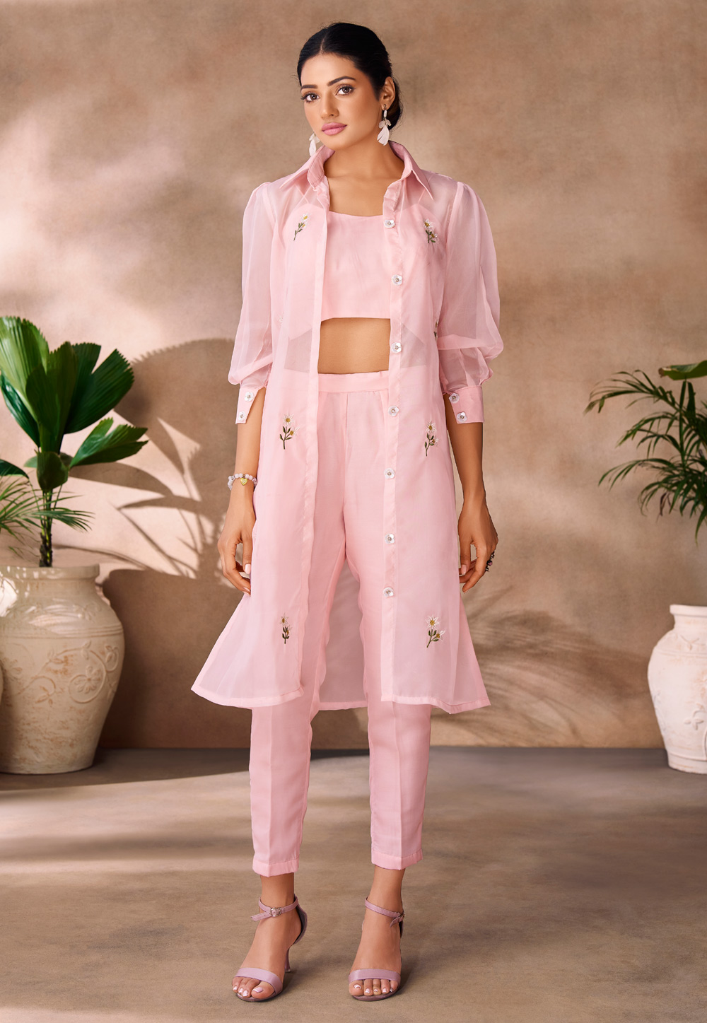 Pink Organza Co-Ords Set 306816