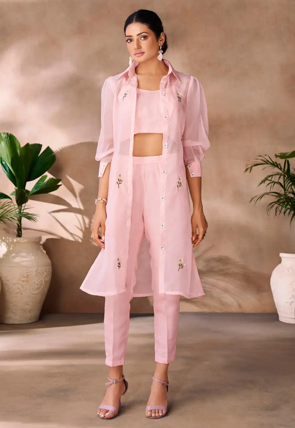 Pink Organza Co-Ords Set 306816