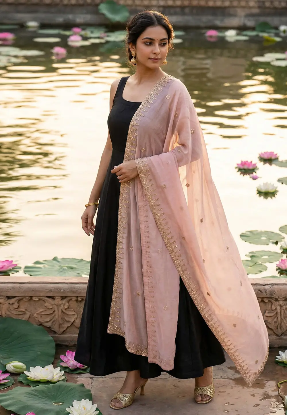 Pink Organza Dupatta 333197