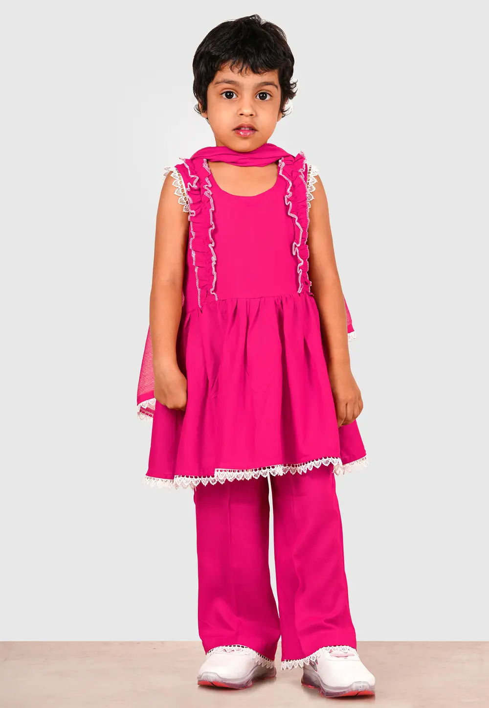 Pink Rayon Girls Salwar Suit 335722