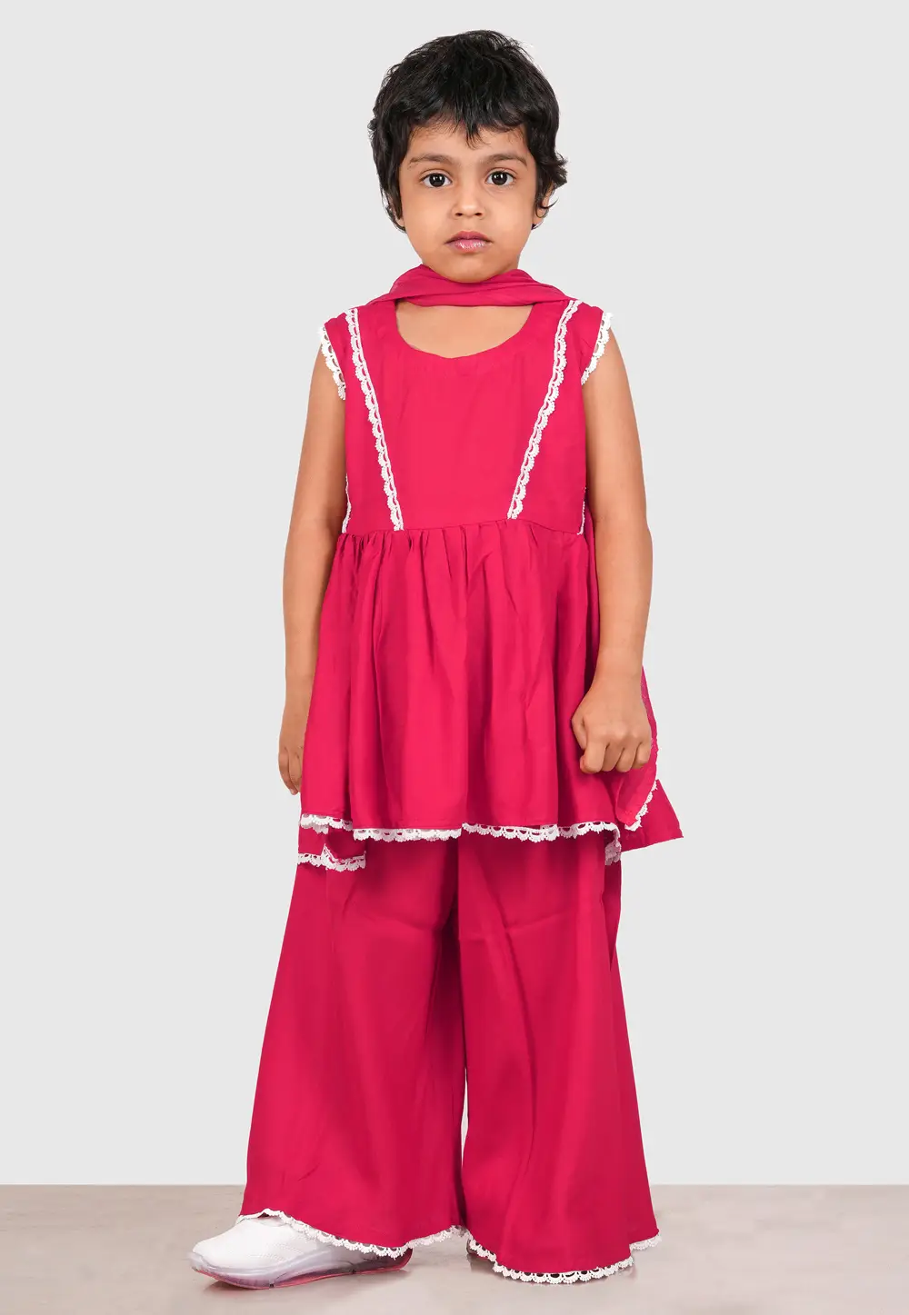 Pink Rayon Girls Salwar Suit 335734