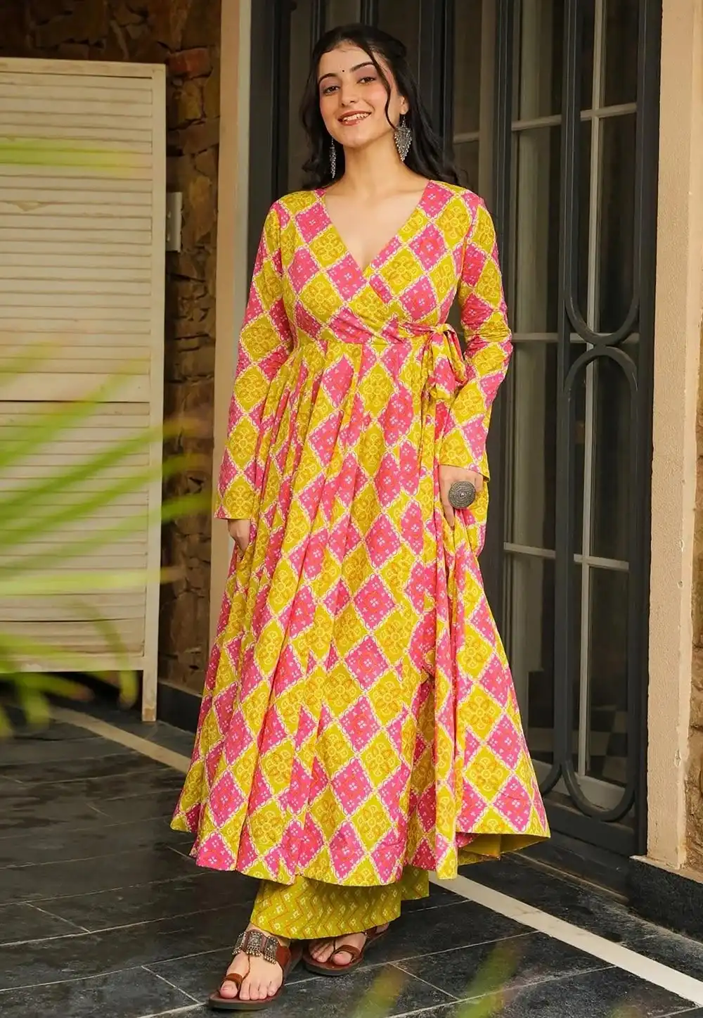Pink Rayon Kurta Set With Palazzo 313602