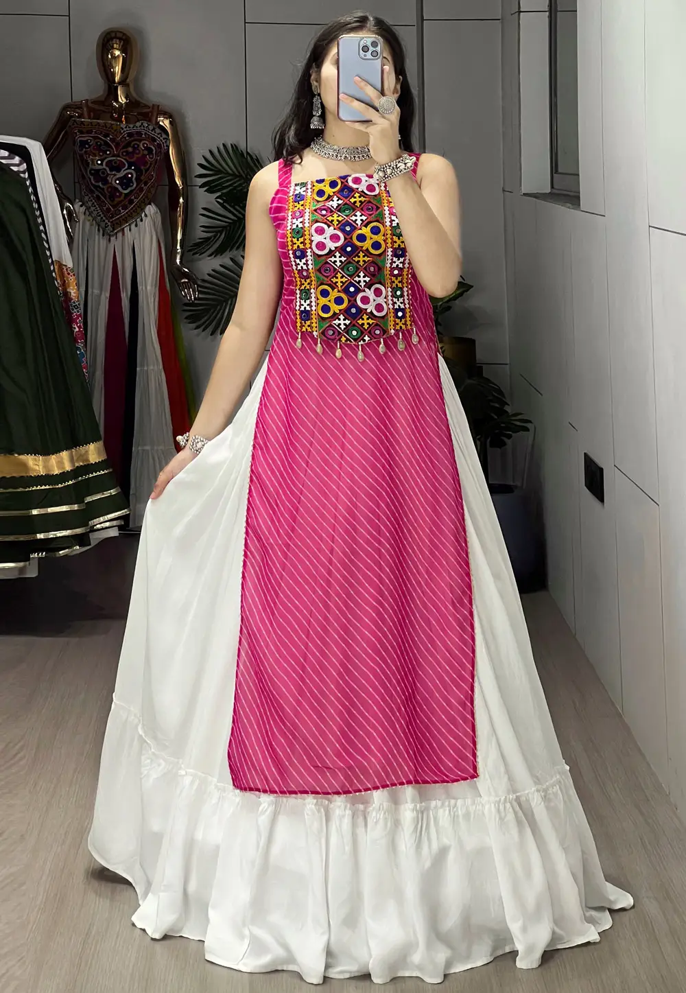 Pink Rayon Navratri Chaniya Choli 333021