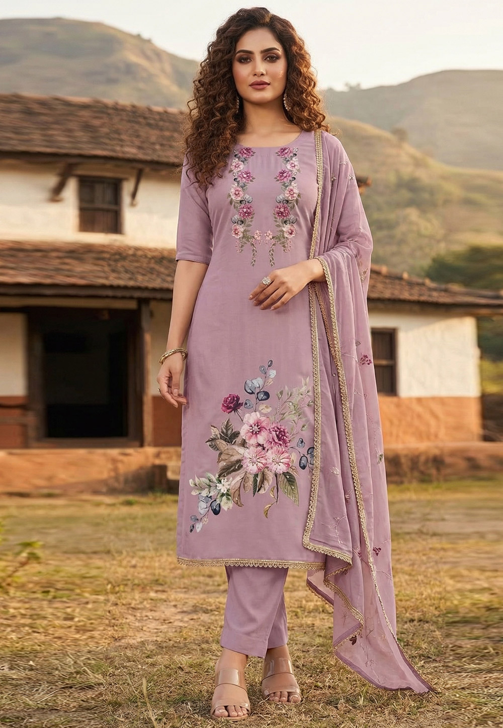 Pink Rayon Pant Style Suit 326441