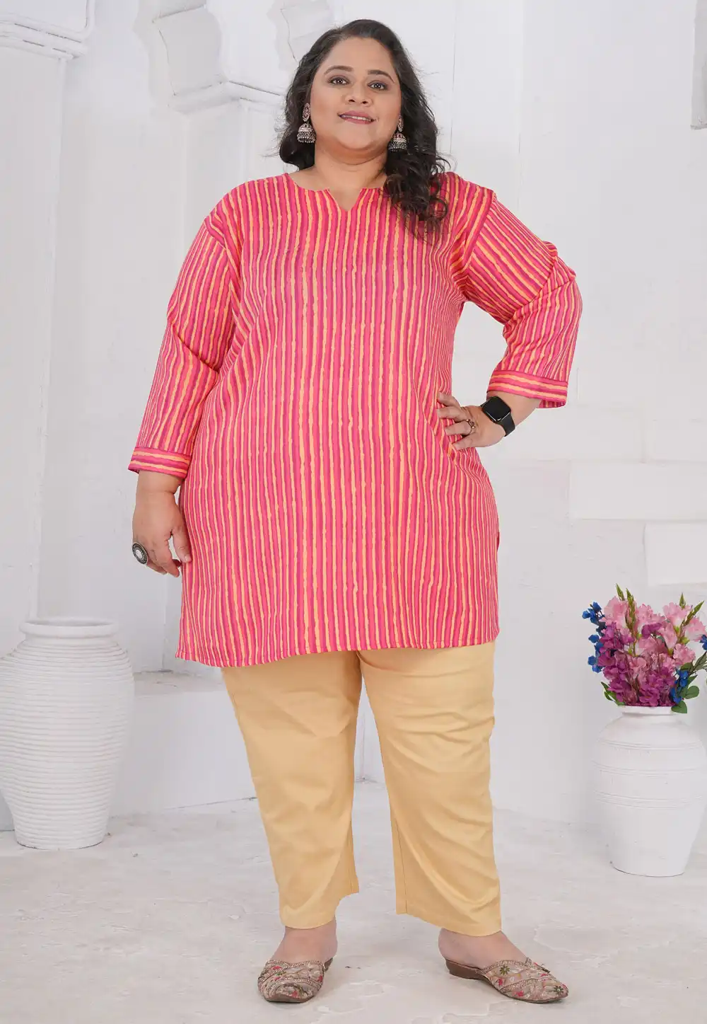 Pink Rayon Printed Tunic 326222
