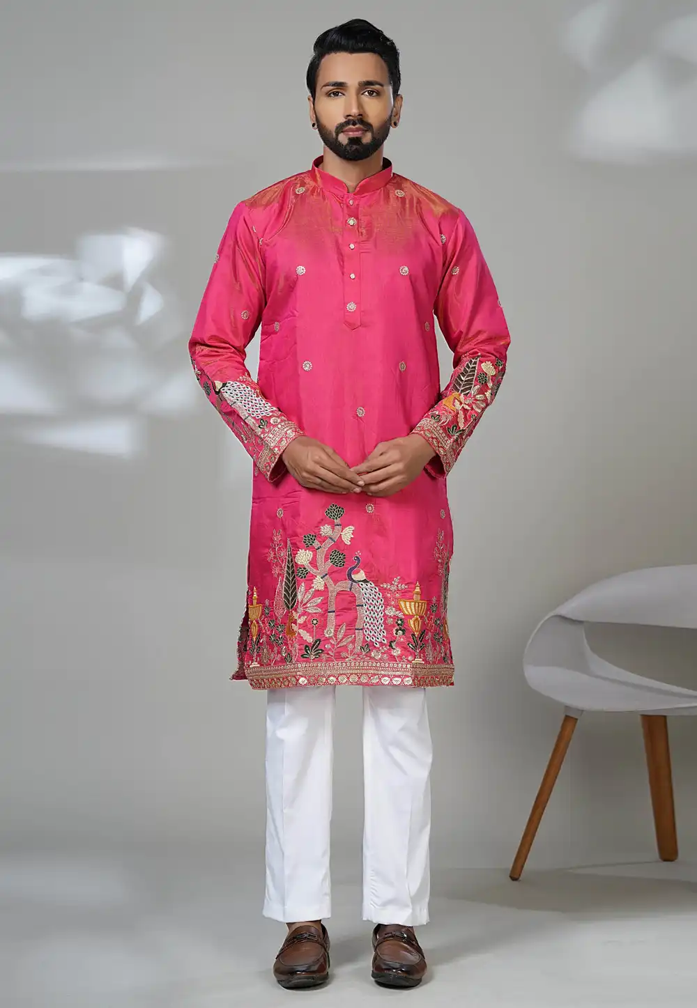 Pink Shimmer Kurta Pajama 315524