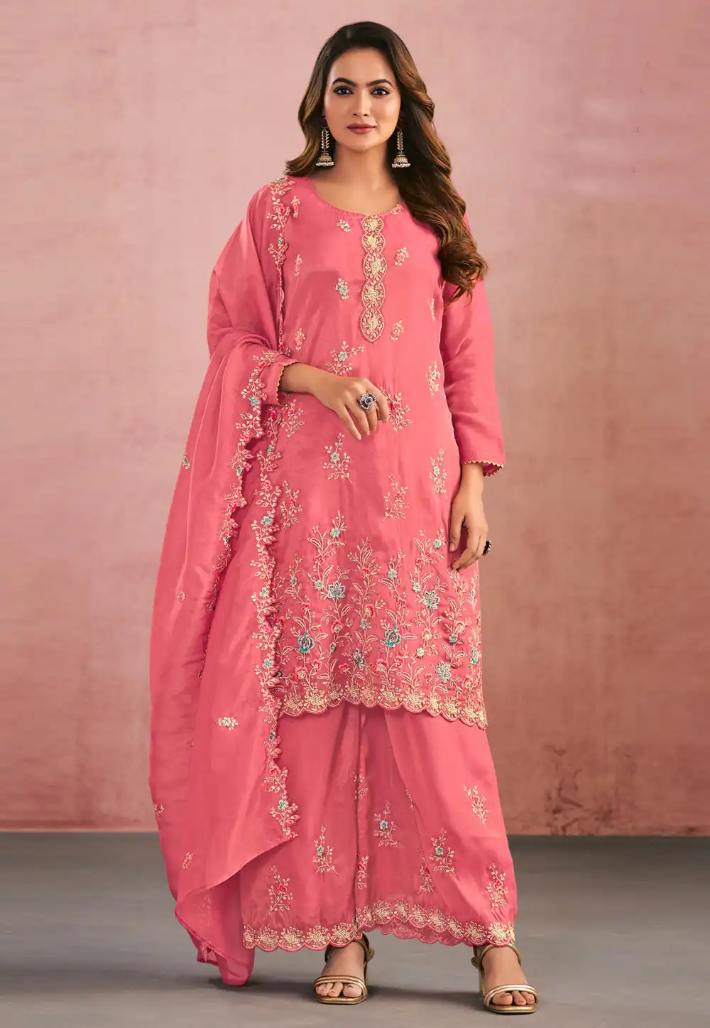 Pink Shimmer Pakistani Suit 318393