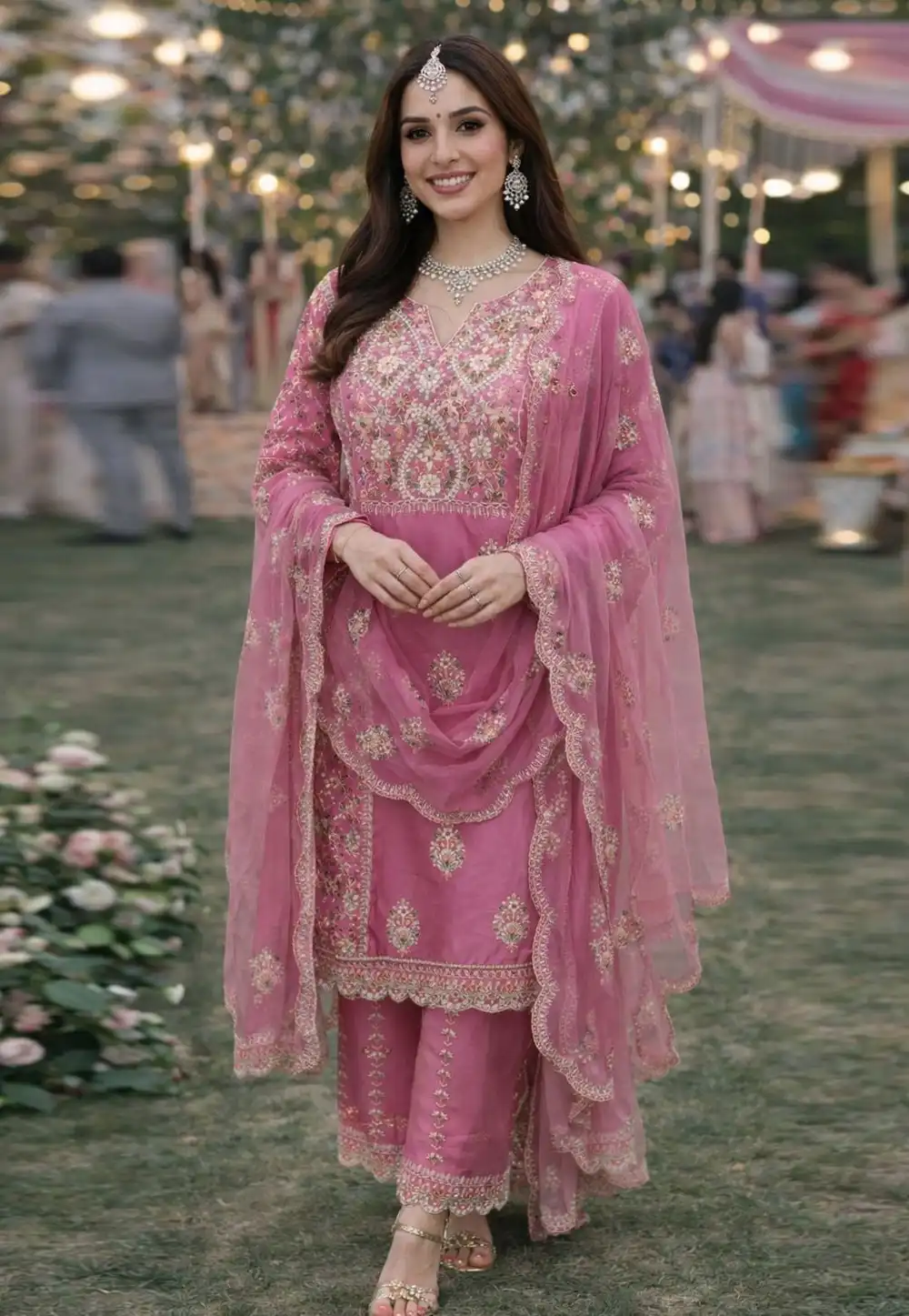 Pink Shimmer Pakistani Suit 325553