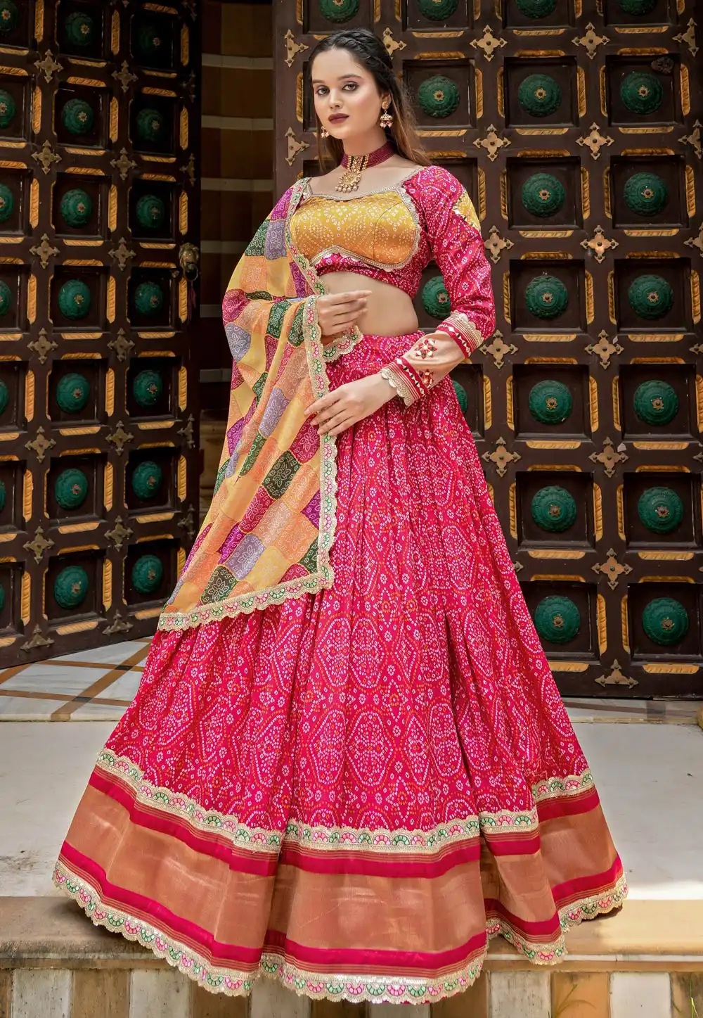Pink Silk Circular Lehenga Choli 314960