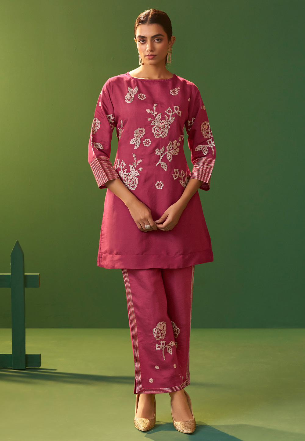 Pink Silk Co-Ords Set 322704