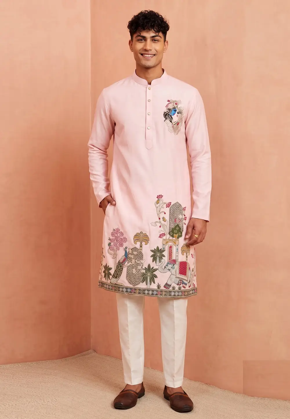 Pink Silk Kurta Pajama 333856