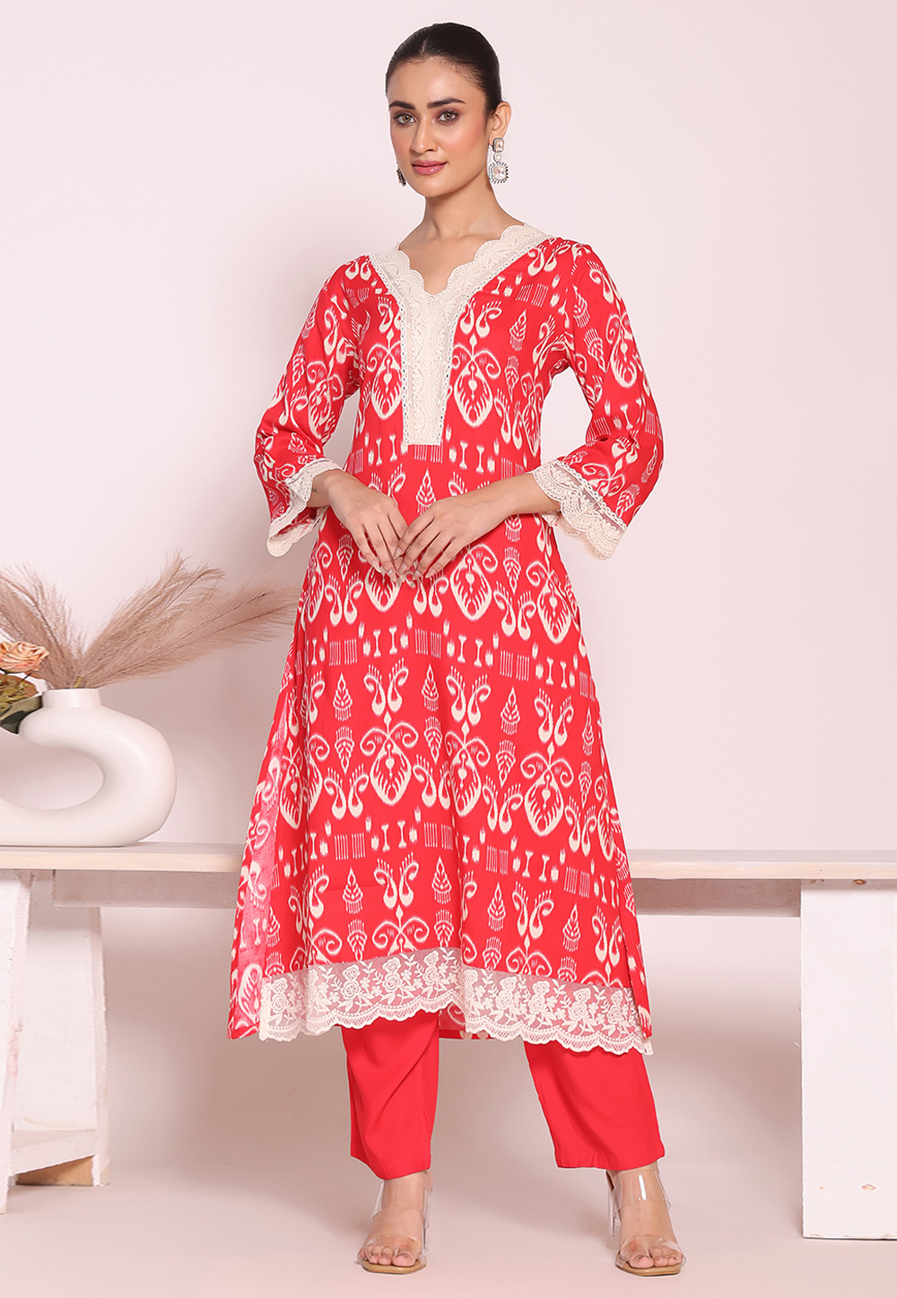 Pink Silk Kurta Set With Pent 325525