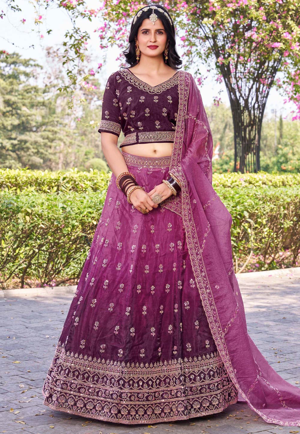 Pink Silk Lehenga Choli 307513