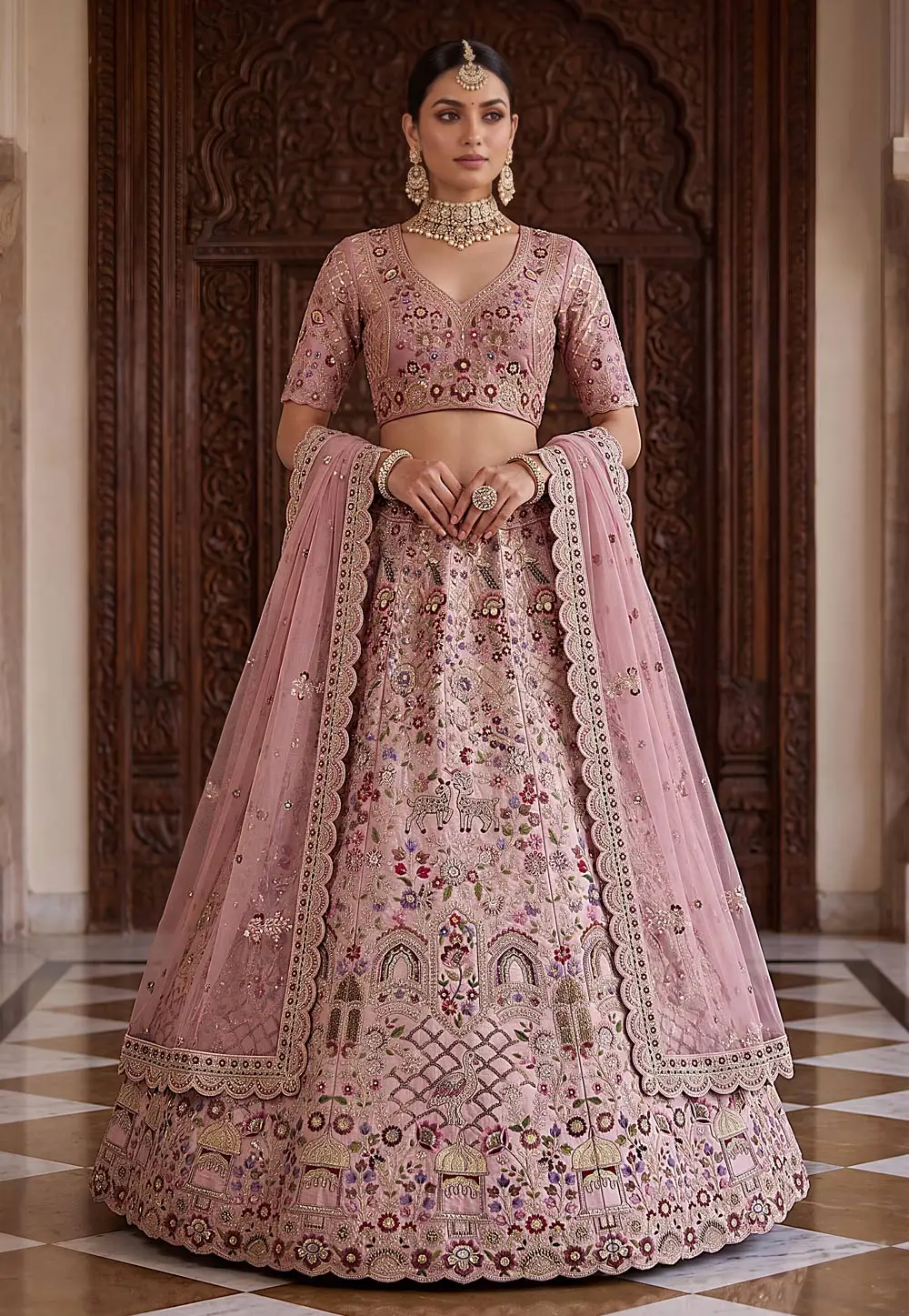 Pink Silk Lehenga Choli For Wedding 331180